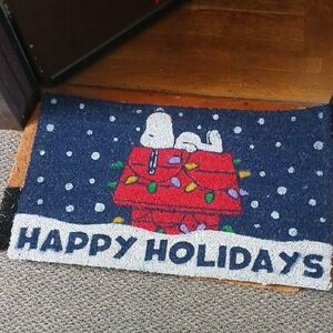 Snoopy Holiday Doormat - Blue Yand Red
